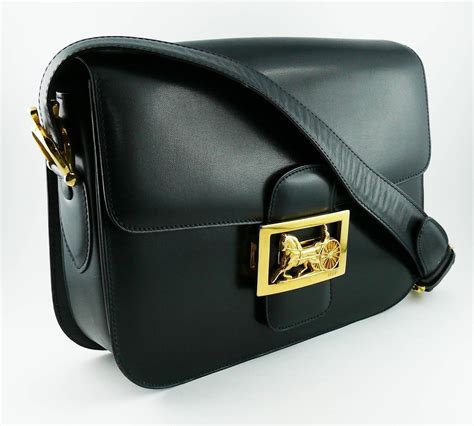 celine horse carriage bag vi|Celine Vintage Box Horse Carriage Bag .